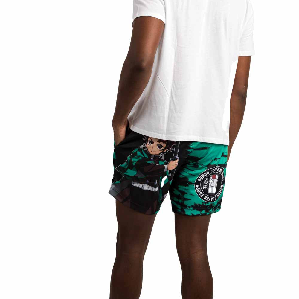 Demon Slayer anime Corps Tanjiro Sublimated Active Shorts for sale at chimploot.com