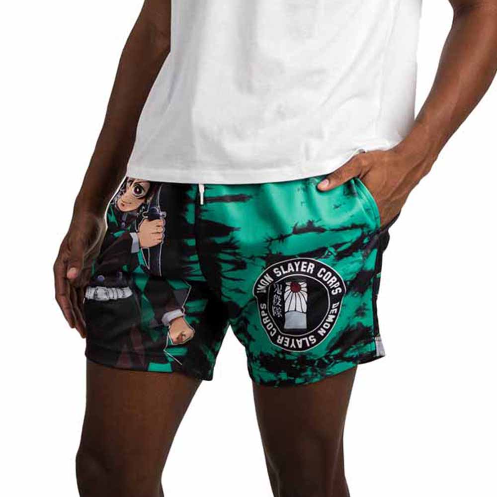 Demon Slayer anime Corps Tanjiro Sublimated Active Shorts for sale at chimploot.com