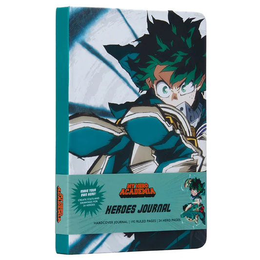 Notebook with anime character design on the cover, featuring 'My Hero Academia' character Deku, available for sale at chimploot.com.