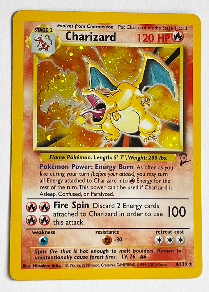 Pokemon base set 2 charizard **HOLO selling SWIRL**