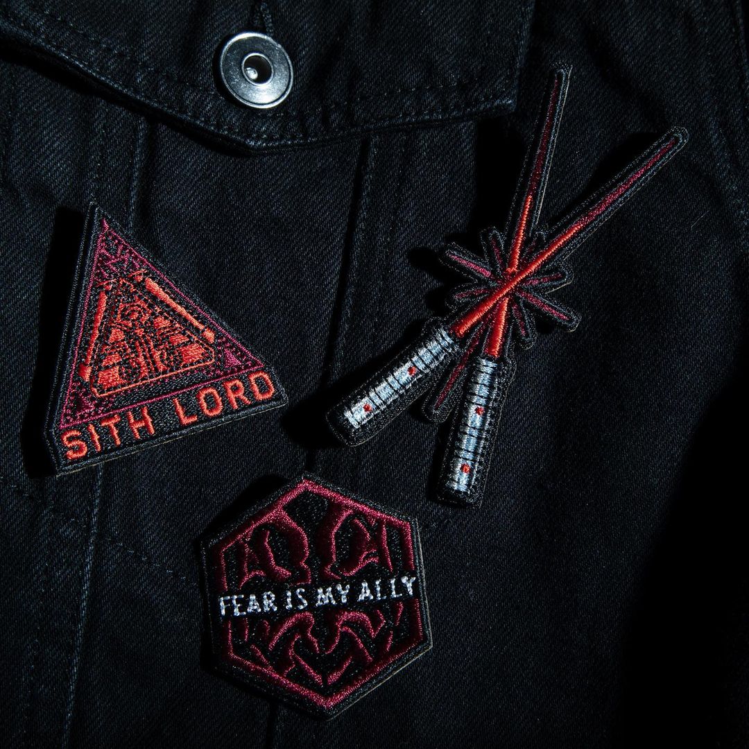Star Wars sith lord, light saber, fear is my ally patches