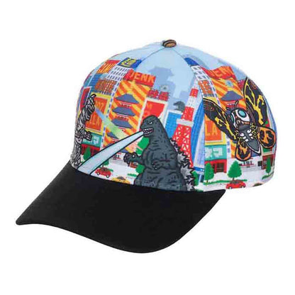 Godzilla Cartoon Cityscape Monsters AOP Snapback available at chimploot.com