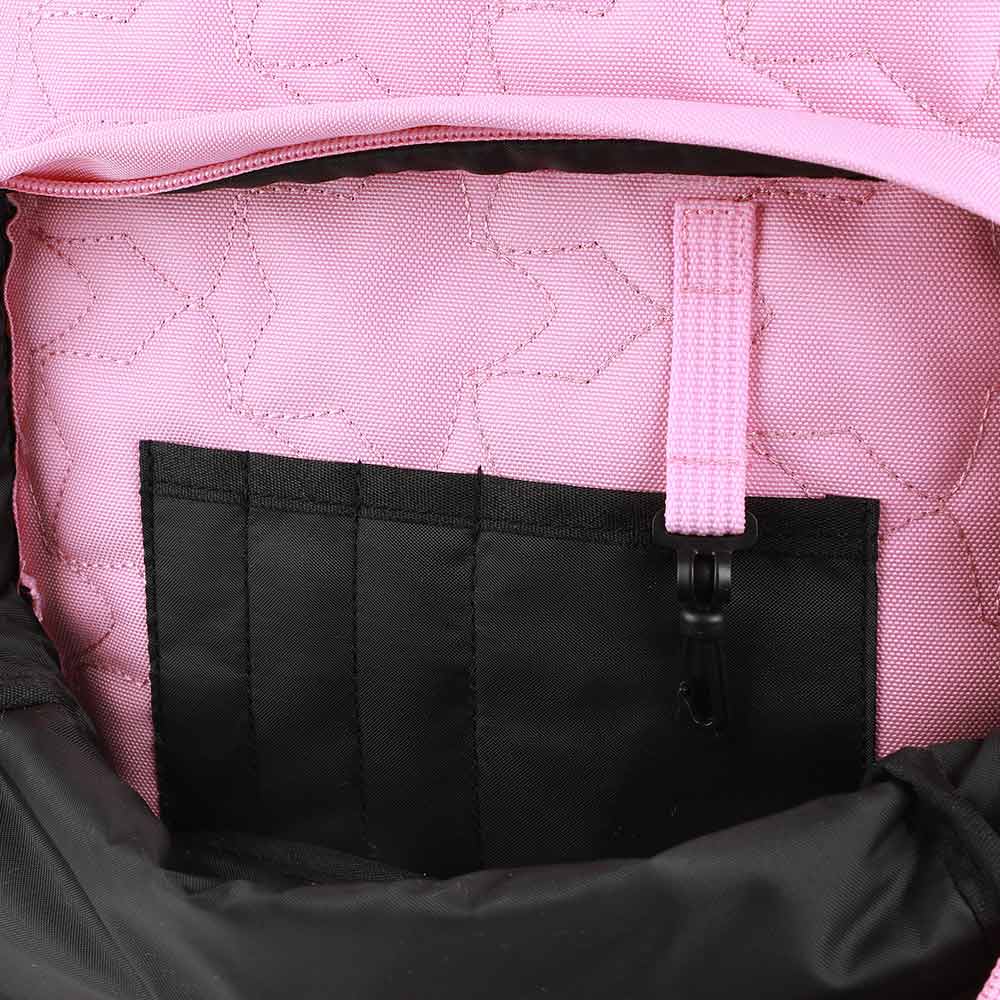 Nintendo Super Mario bros Princess Peach Quilted pink Backpack with rubber badge available at ChimpLoot.com