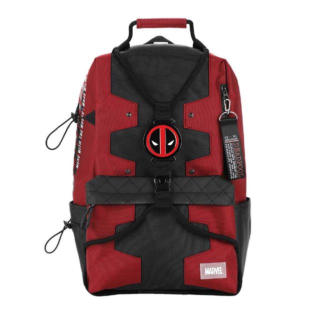 Marvel Deadpool Bungee Suit-up Character Backpack available at chimploot.com