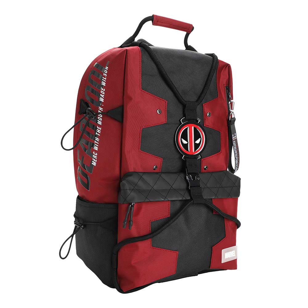 Marvel Deadpool Bungee Suit-up Character Backpack available at chimploot.com