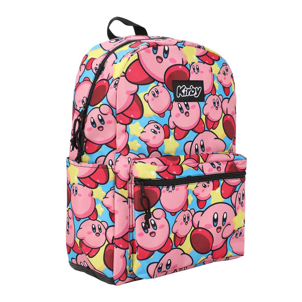 Kirby The Pink Puff All over print Laptop Backpack available at ChimpLoot.com