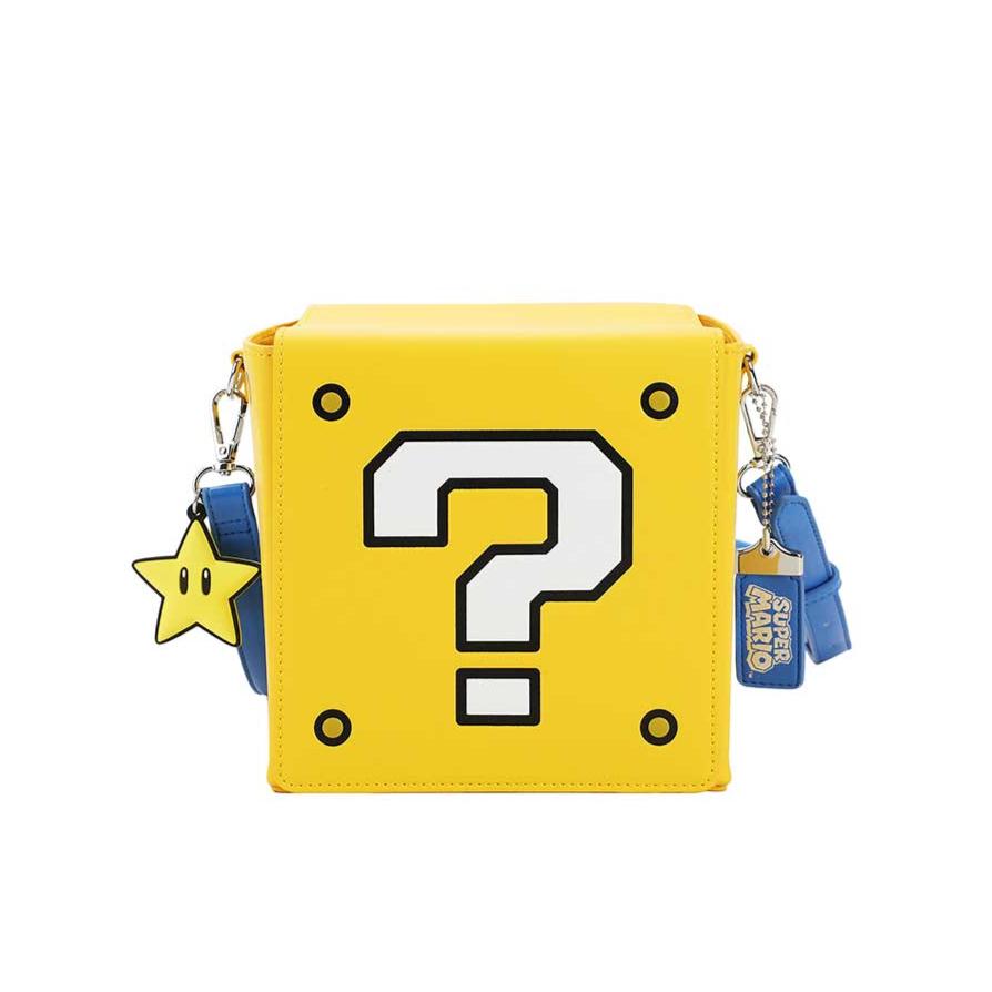 Nintendo Super Mario Mystery Block Shaped Crossbody handbag available at ChimpLoot.com