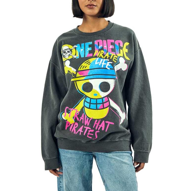 One Piece anime Straw Hat Pirates Neon Unisex Sweatshirt available at chimploot.com