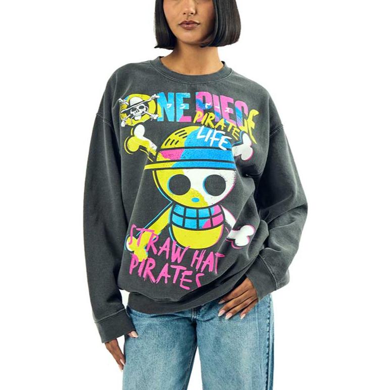 One Piece anime Straw Hat Pirates Neon Unisex Sweatshirt available at chimploot.com