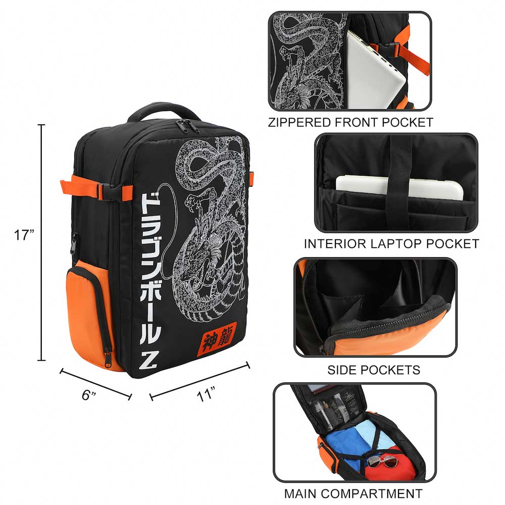 Dragon Ball Z Shenron Line Art Travel Backpack from bioworld available at chimploot.com