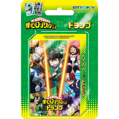 Card game packaging featuring characters from 'My Hero Academia' with ENSKY branding.