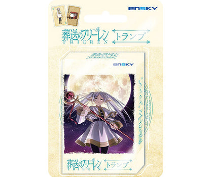 Frieren: Beyond Journey's End Playing Card packaging featuring an anime character with a staff and a moon in the background, branded 'ensky'.