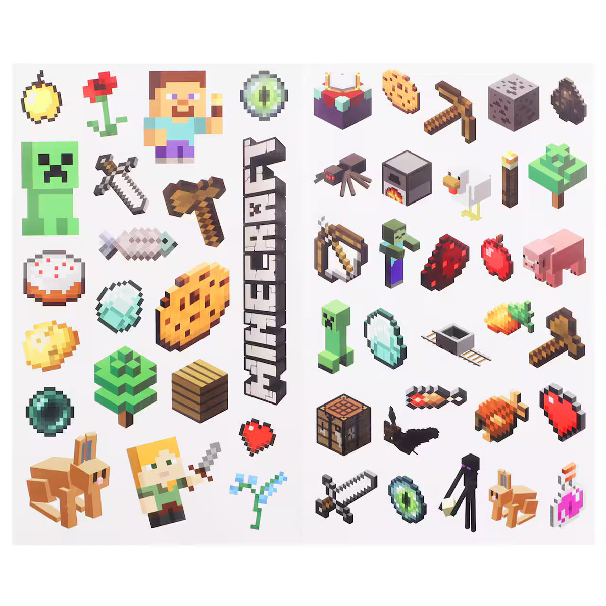 Large Minecraft Sticker Minecraft Characters 4 Sticker Sheets | ChimpLoot.com