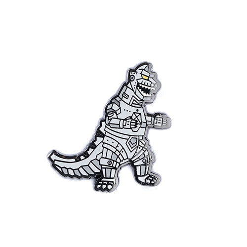Mechagodzilla pin badge on a white background