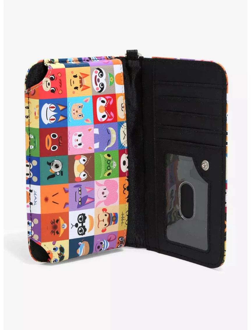 Animal Crossing Character Print Tech Phone Case Wallet Wristlet Card Slots 