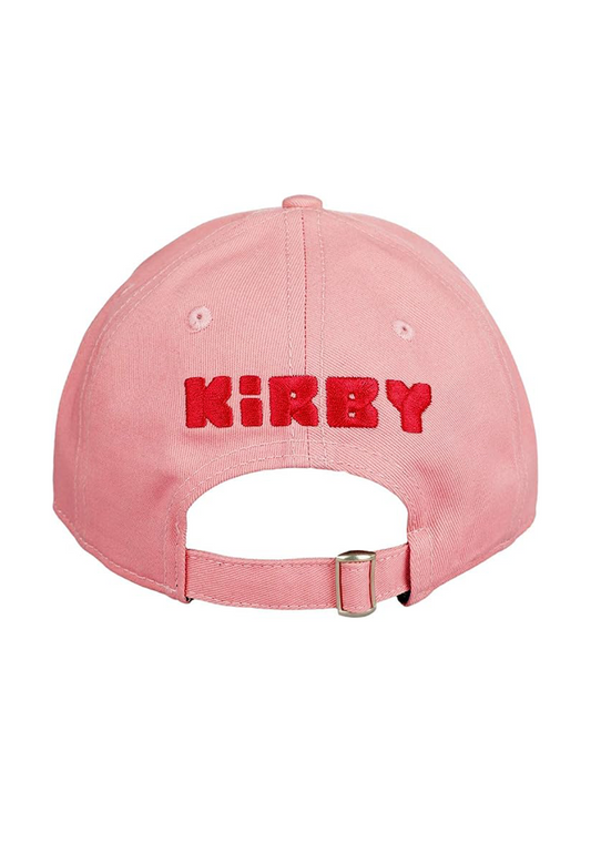 Kirby Big Face Curved Bill Dad Hat Pink Adjustable Bioworld availabel at ChimpLoot.com