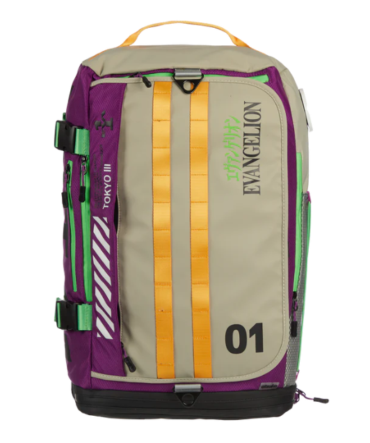 Evangelion EVA 1 Convertible Duffle Bag Backpack Purple Green Yellow Accent Zipper