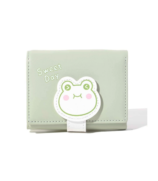 "Sweet Day" Frog Buckle Tri-fold Wallet