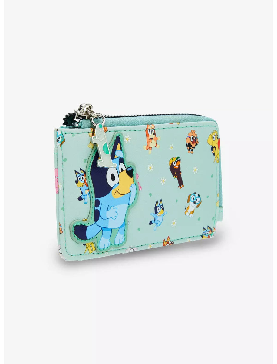 Teal Bluey Flower Mini Wallet available at chimploot.com