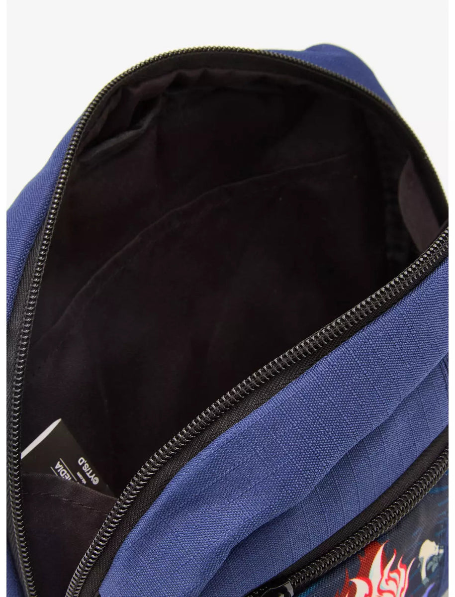 Dandadan Trio Patch Sling Bag featuring Okarun, Momo, and Turbo Granny.