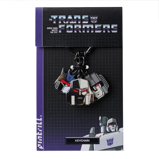 Transformers keychain on a branded card with the Transformers logo.