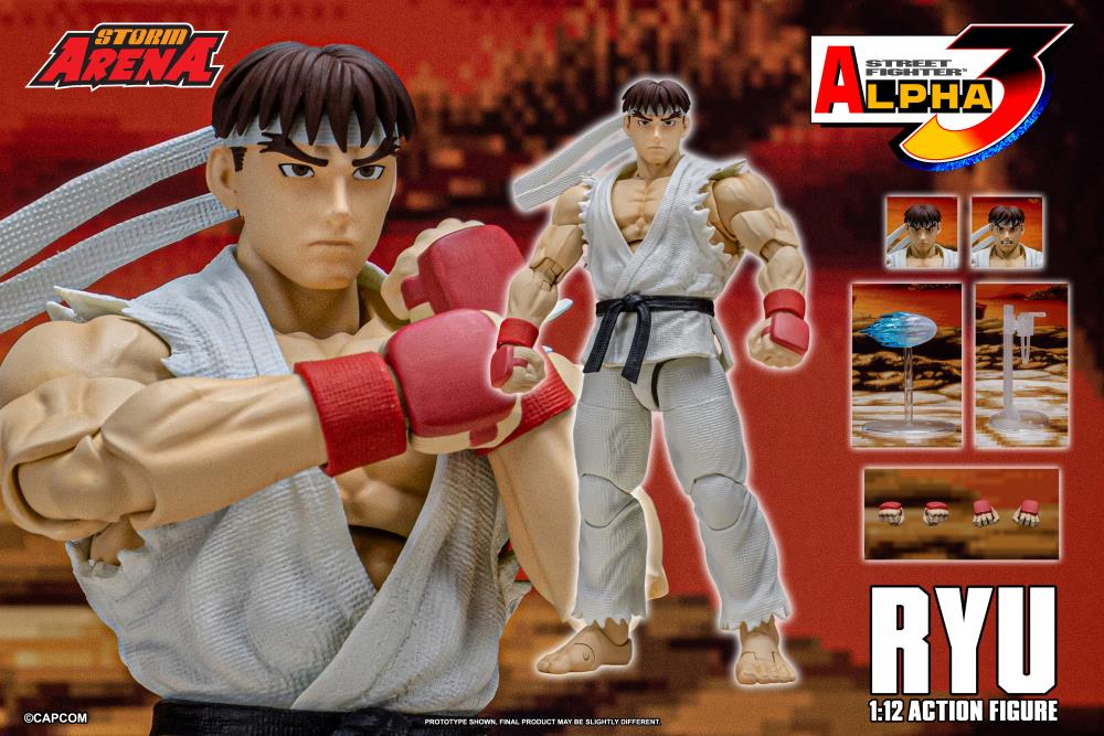 Capcom Street Fighter Alpha 3 Storm Arena Ryu 1/12 Scale Action Figure available at chimploot.com