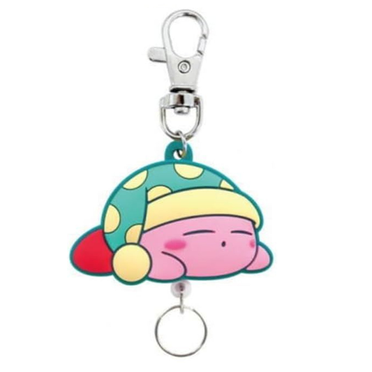 Kirby Rubber Reel Key Holder - Sleeping Kirby