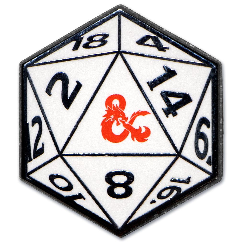 Dungeons & Dragons 20 Sided Die Enamel Pin