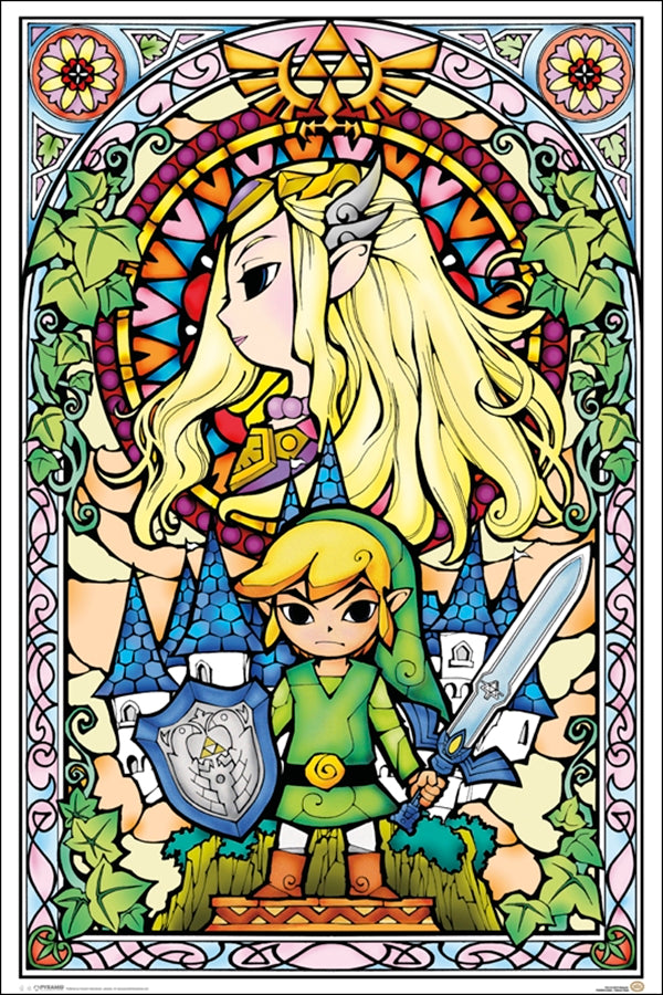 The Legend of Zelda Wind Waker Stained glass Poster (24"x36")