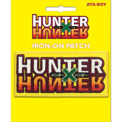 Hunter x Hunter iron-on patch packaging with yellow background