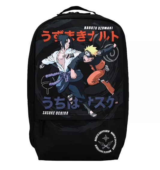 Naruto Shippuden - Naruto and Sasuke collectible laptop Backpack available at ChimpLoot.com