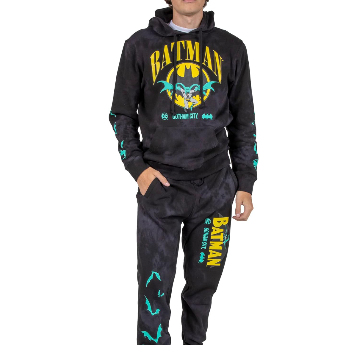 DC Comics Batman Washed Hoodie & Jogger Combo available at chimploot.com