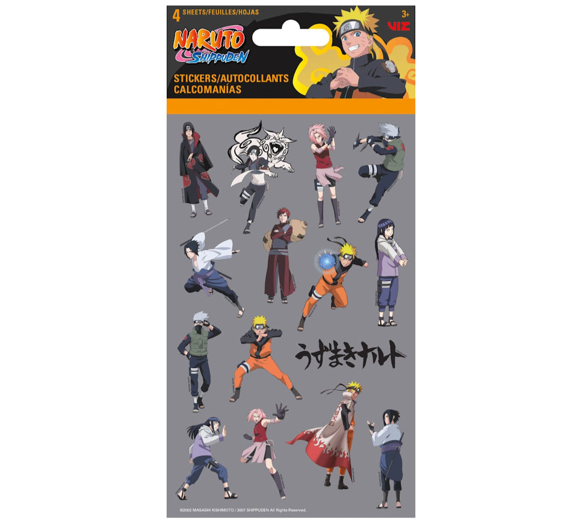 Naruto Shippuden - Character 4 Sticker Sheets | ChimpLoot.com
