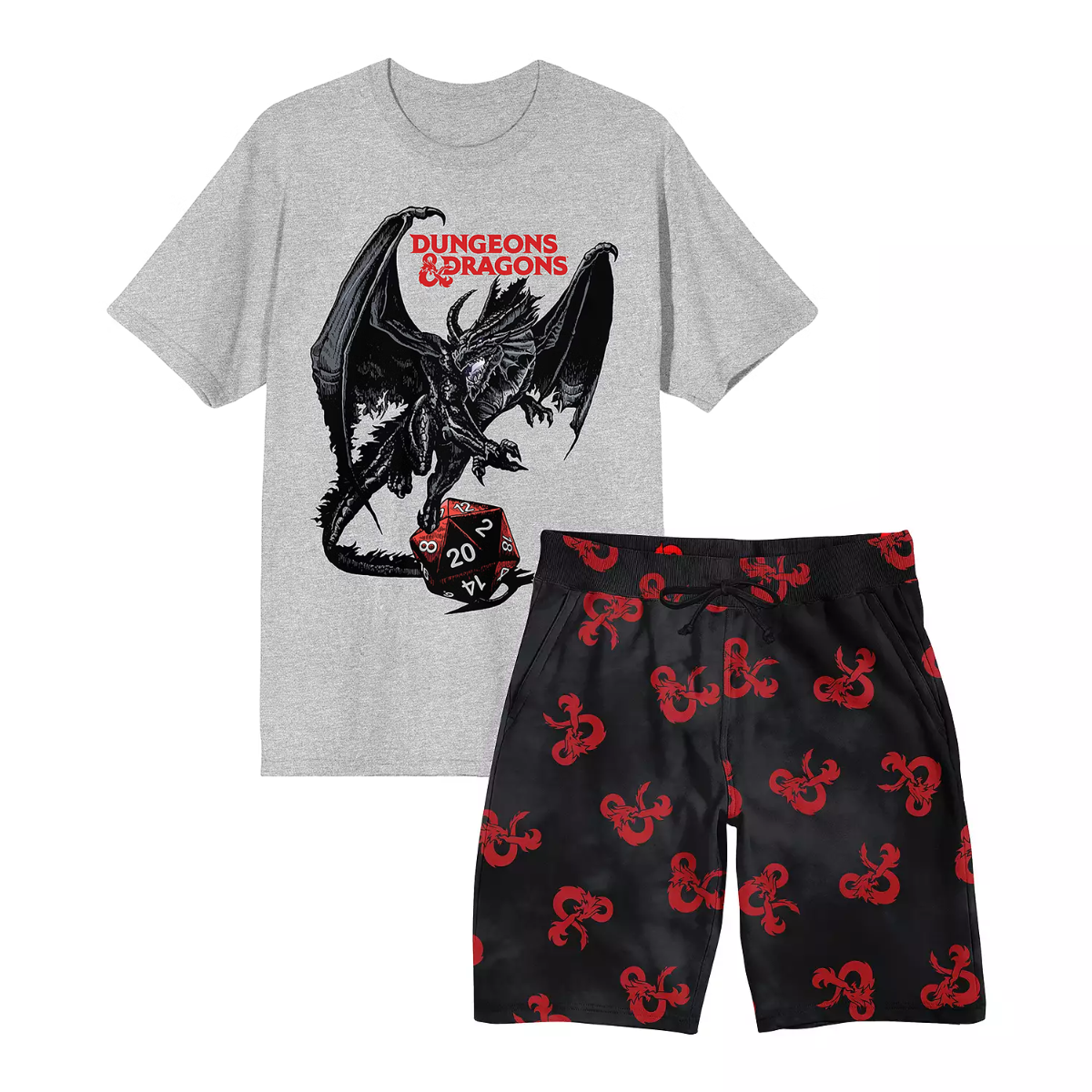 Dungeons & Dragons T-Shirt & Shorts Loungewear Set availabel at chimploot.com