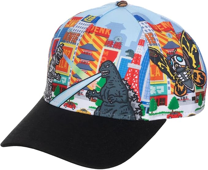 Godzilla Cartoon Cityscape Monsters AOP Snapback