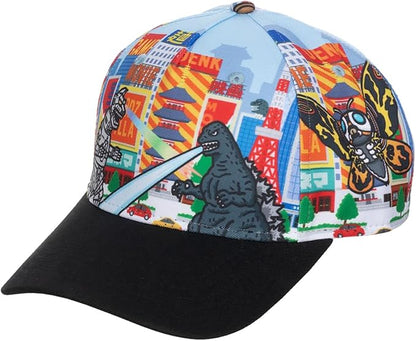 Godzilla Cartoon Cityscape Monsters AOP Snapback