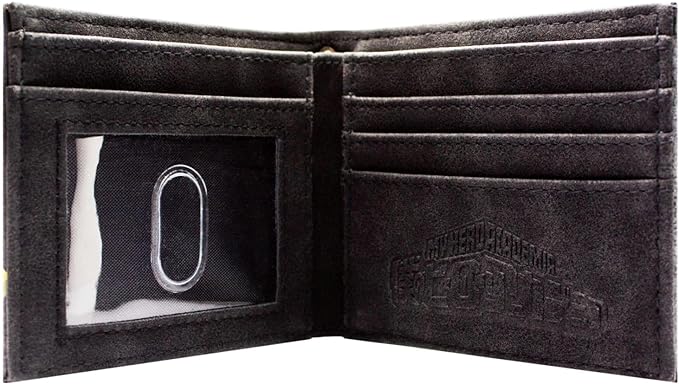 My Hero Academia: Tomura Shigaraki Bi-fold Wallet Inside 5 Slot Slip Pockett ID Window Logo Embossed