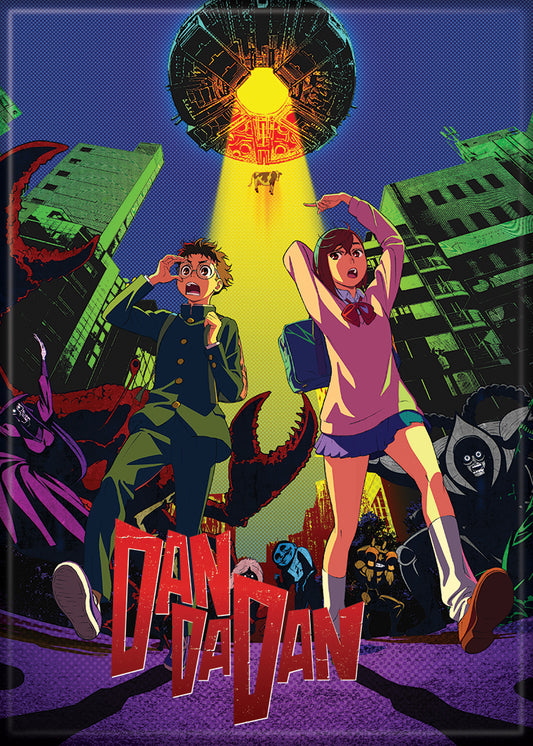 DanDaDan Okarun and Momo Run From Aliens Magnet