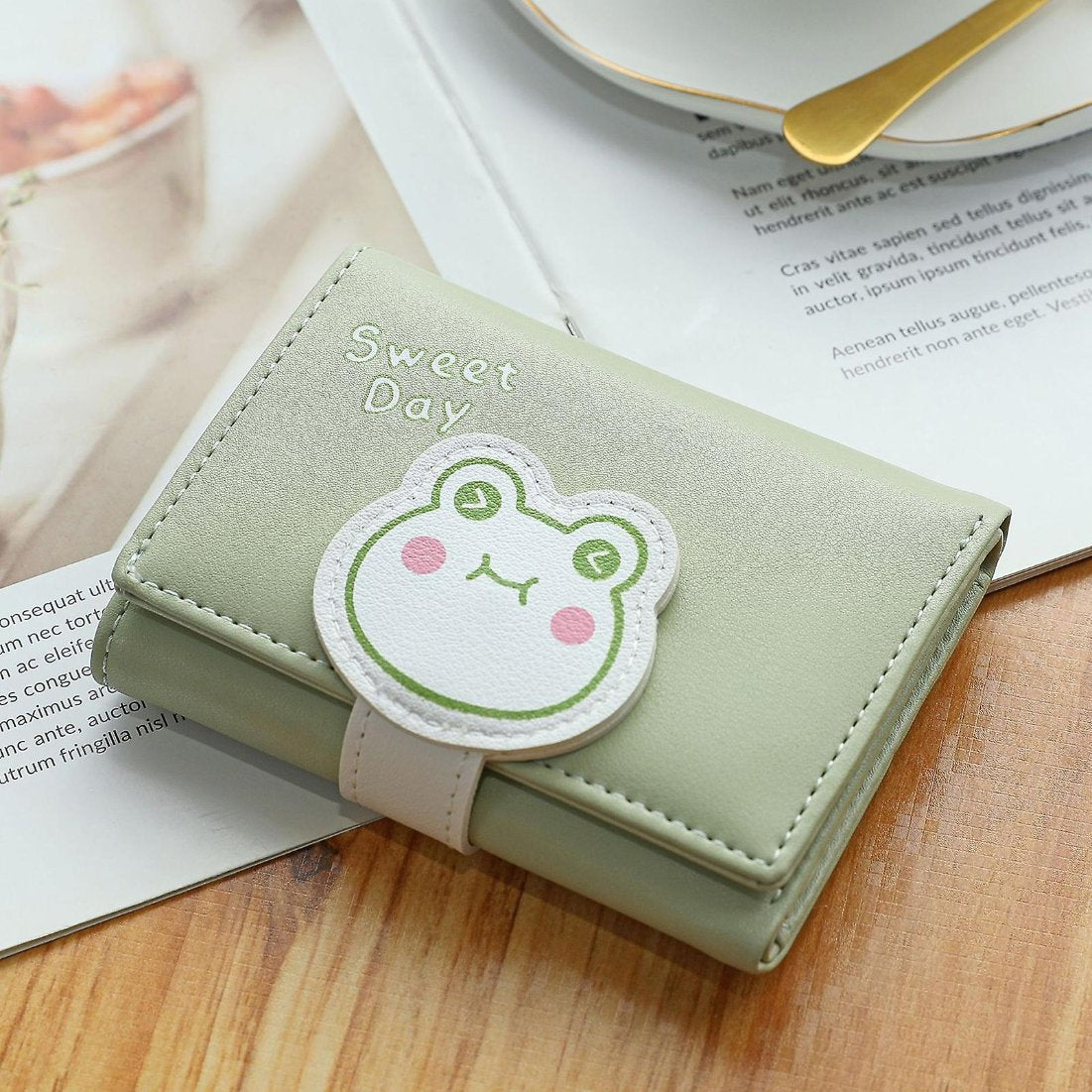 "Sweet Day" Frog Buckle CUTE Tri-fold Wallet AVAILABLE AT CHIMPLOOT.COM