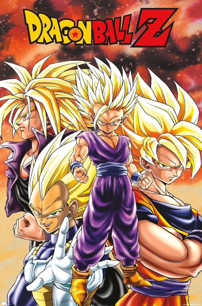 Dragon Ball Z Super Saiyans Poster wall art (22"x34") available at chimploot.com