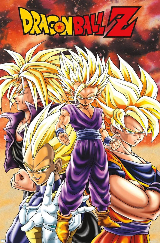 Dragon Ball Z Super Saiyans Poster wall art (22"x34") available at chimploot.com