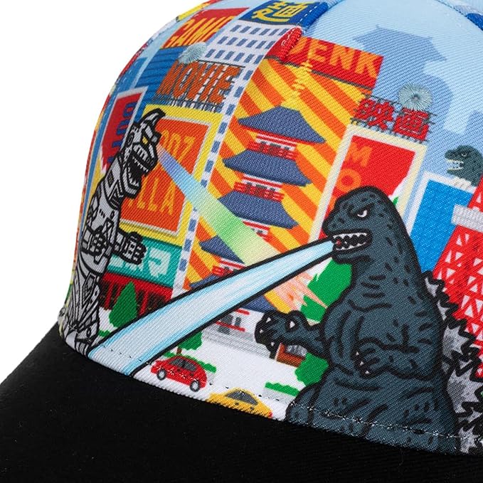 Godzilla Cartoon Cityscape Monsters AOP Snapback