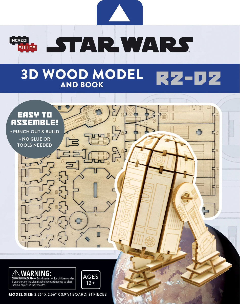 Star Wars R2-D2 3D wood model and book set packaging