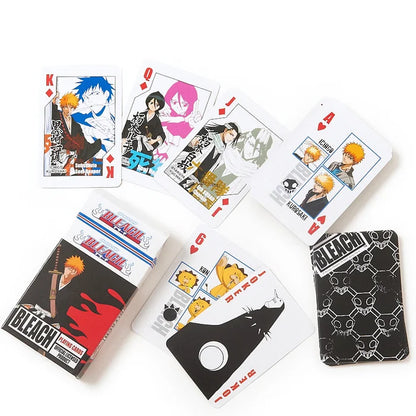 Playing cards featuring anime characters Bleach Soul Reaper on a white background available at chimploot.com