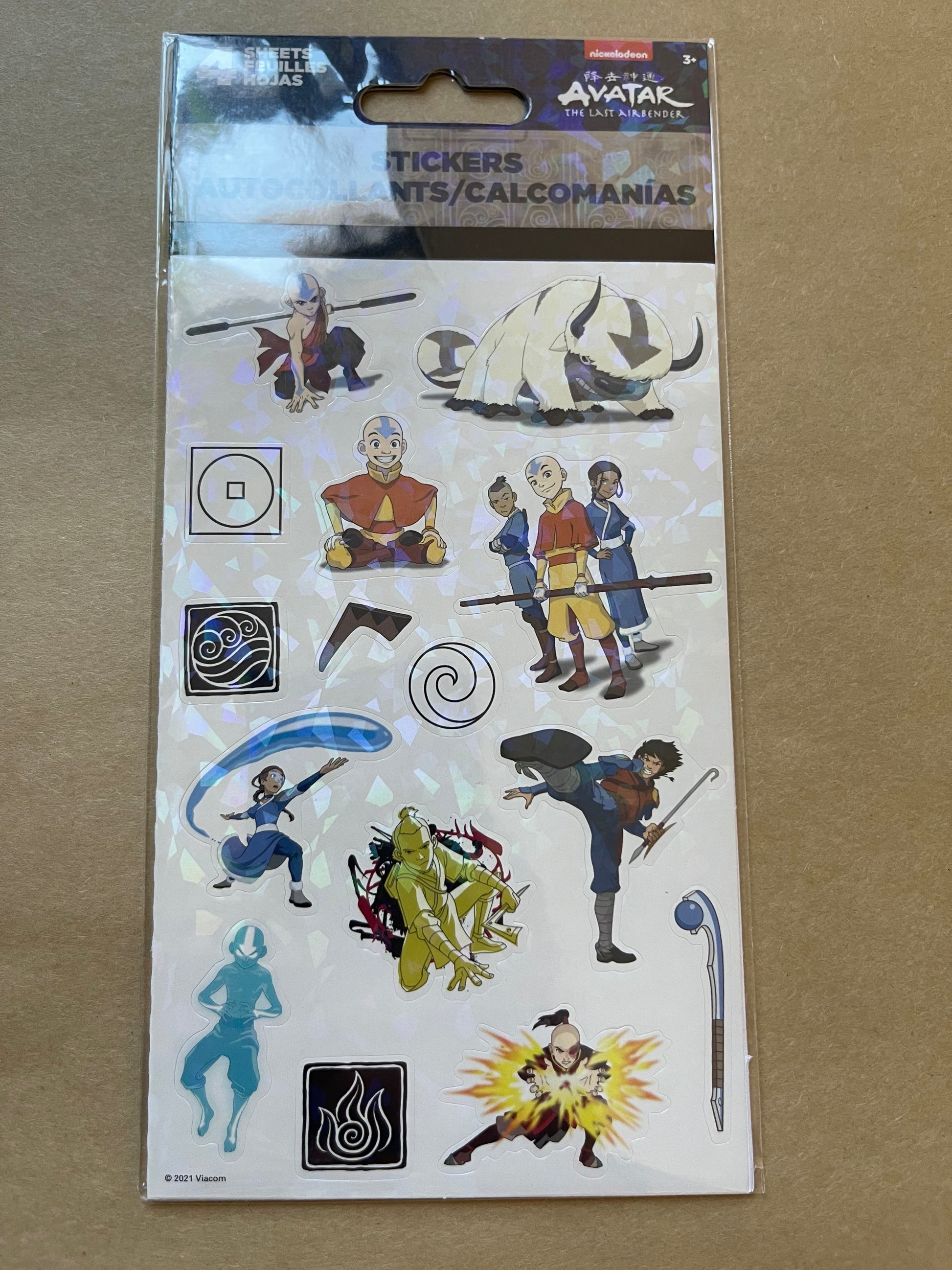 Avatar The Last Airbender: Characters 4 Sticker Sheets featuring aang, zuko