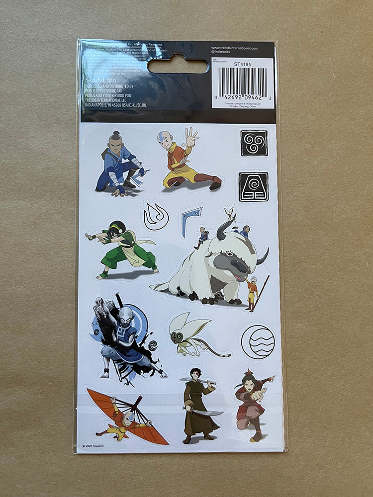 Avatar The Last Airbender: Characters 4 Sticker Sheets back