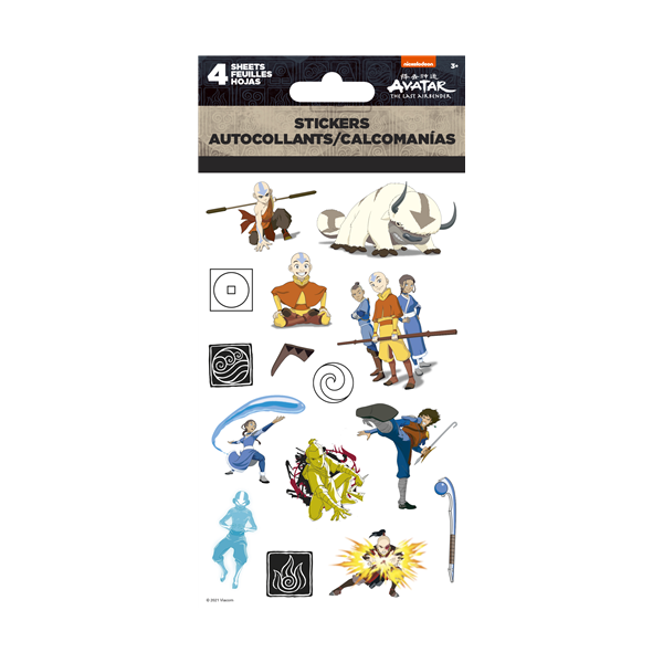 Avatar The Last Airbender: Characters 4 Sticker Sheets sample