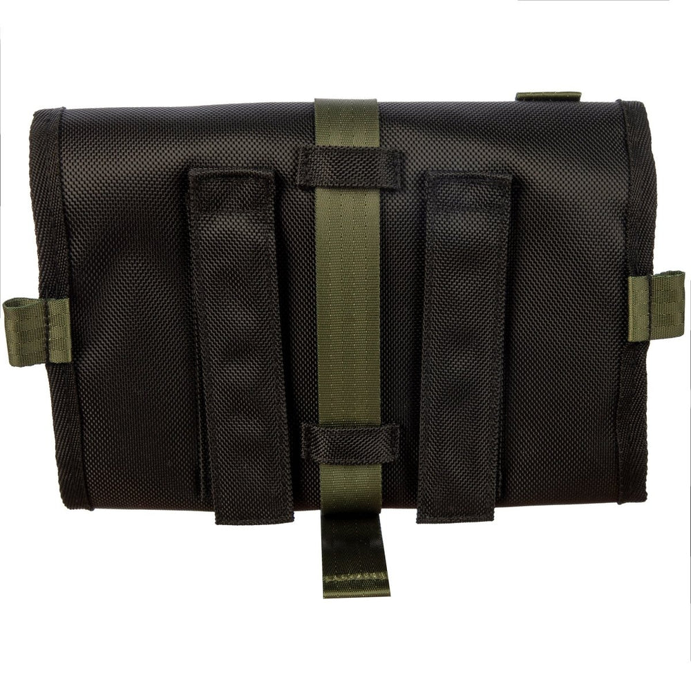 Black and green DC Comics Batman Tactical Black Backpack with bat emblem on a white background