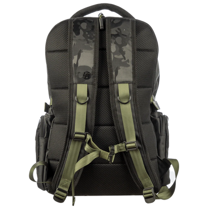 Black and green DC Comics Batman Tactical Black Backpack with bat emblem on a white background