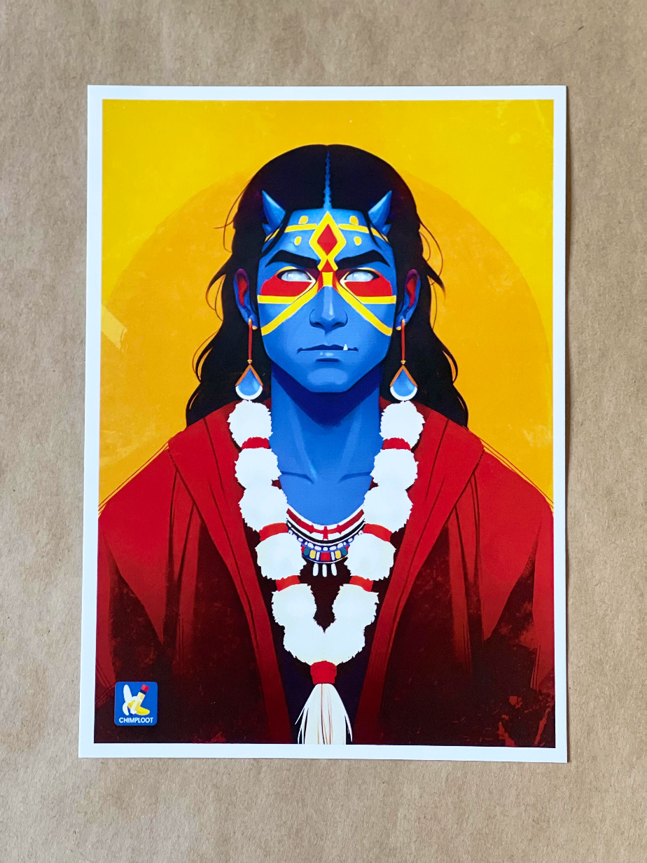 exclusive Blue Sage art print (5"x7") from ChimpLoot, based on a character from our comic God's Crown